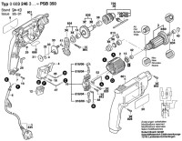Bosch 0 603 246 342 PSB 350 Combi 1-Sp.Impact Drill P 240 V / GB Spare Parts PSB350